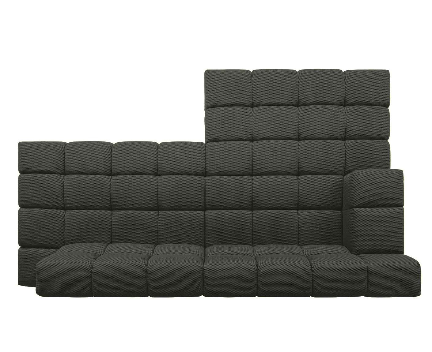 designwerk Temple Ecksofa | 286 x 169 cm | mit Rückenverstellung | Flachgewebe 3D-Effekt