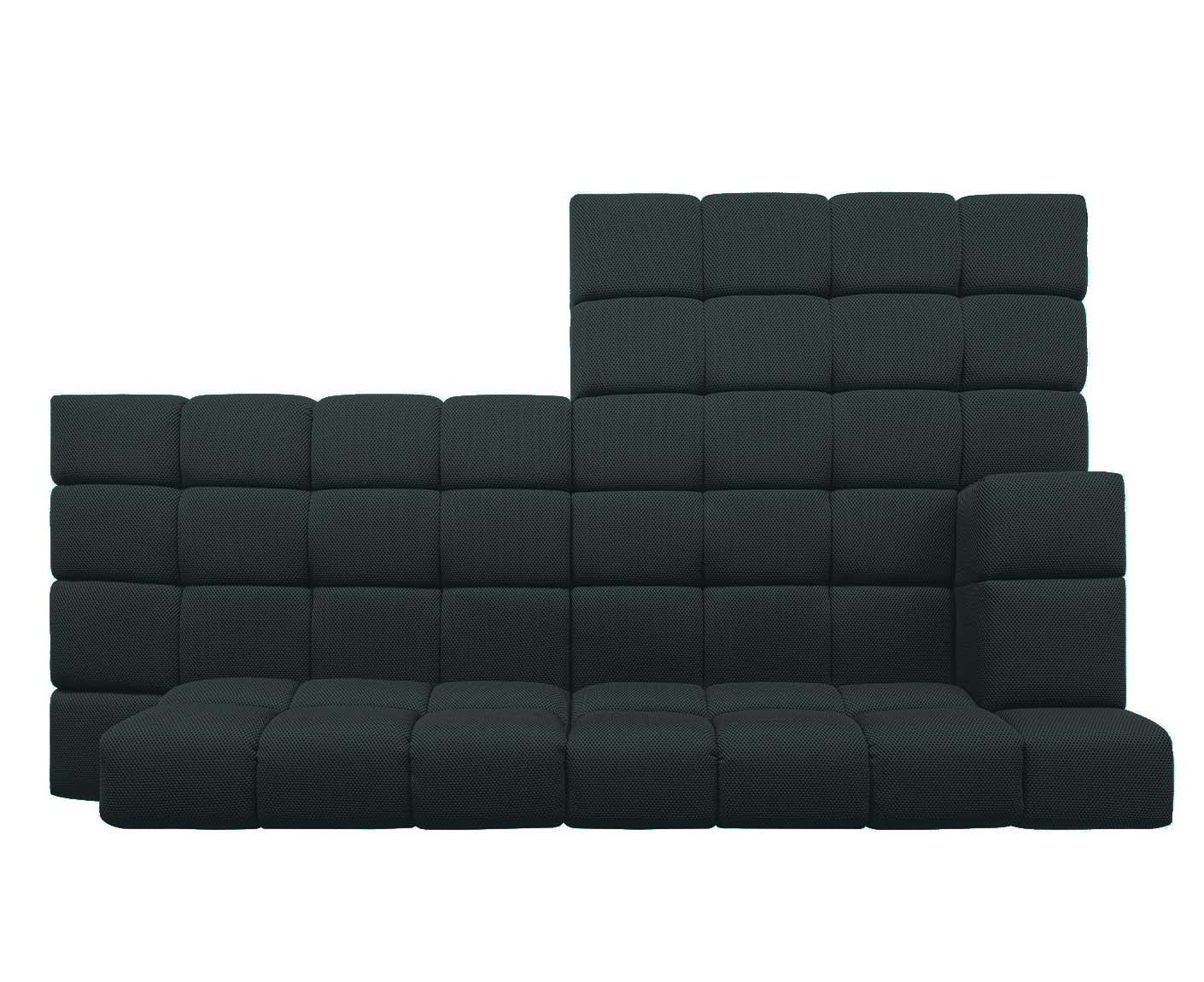 designwerk Temple Ecksofa | 286 x 169 cm | mit Rückenverstellung | Flachgewebe 3D-Effekt