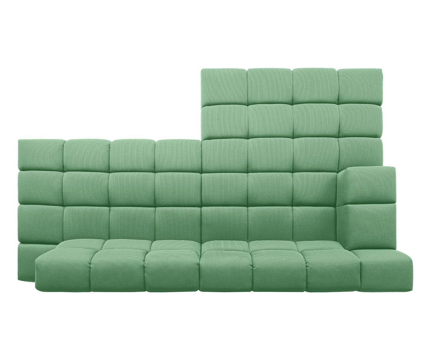 designwerk Temple Ecksofa | 286 x 169 cm | mit Rückenverstellung | Flachgewebe 3D-Effekt