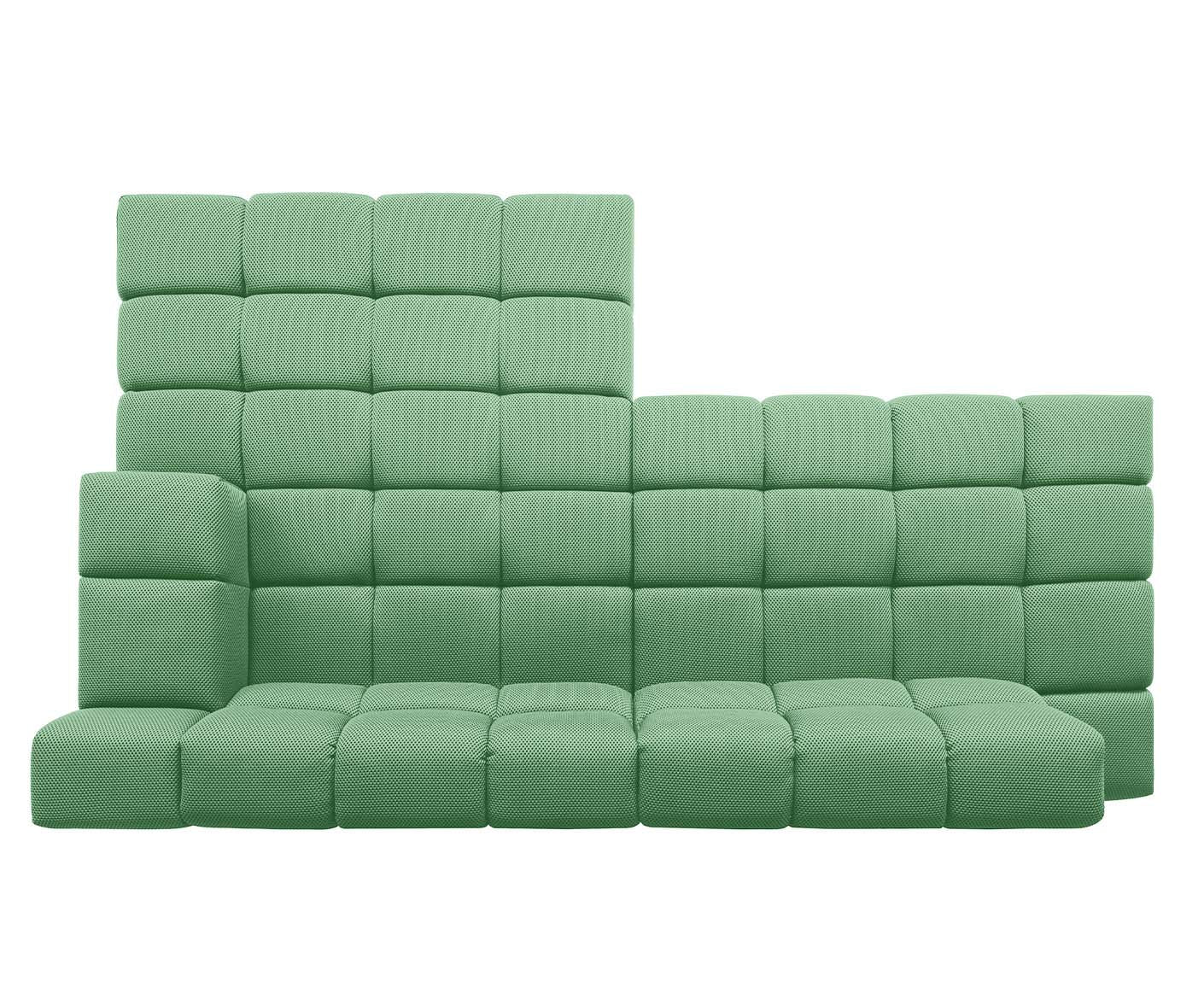designwerk Temple Ecksofa | 286 x 169 cm | mit Rückenverstellung | Flachgewebe 3D-Effekt