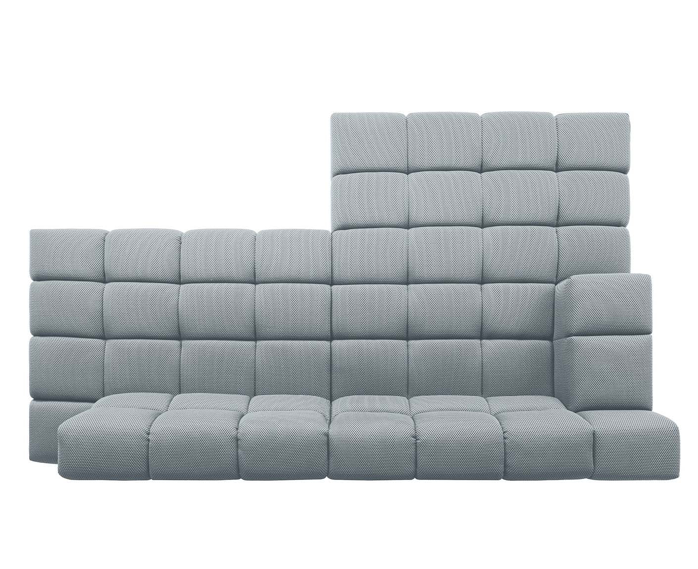 designwerk Temple Ecksofa | 286 x 169 cm | mit Rückenverstellung | Flachgewebe 3D-Effekt