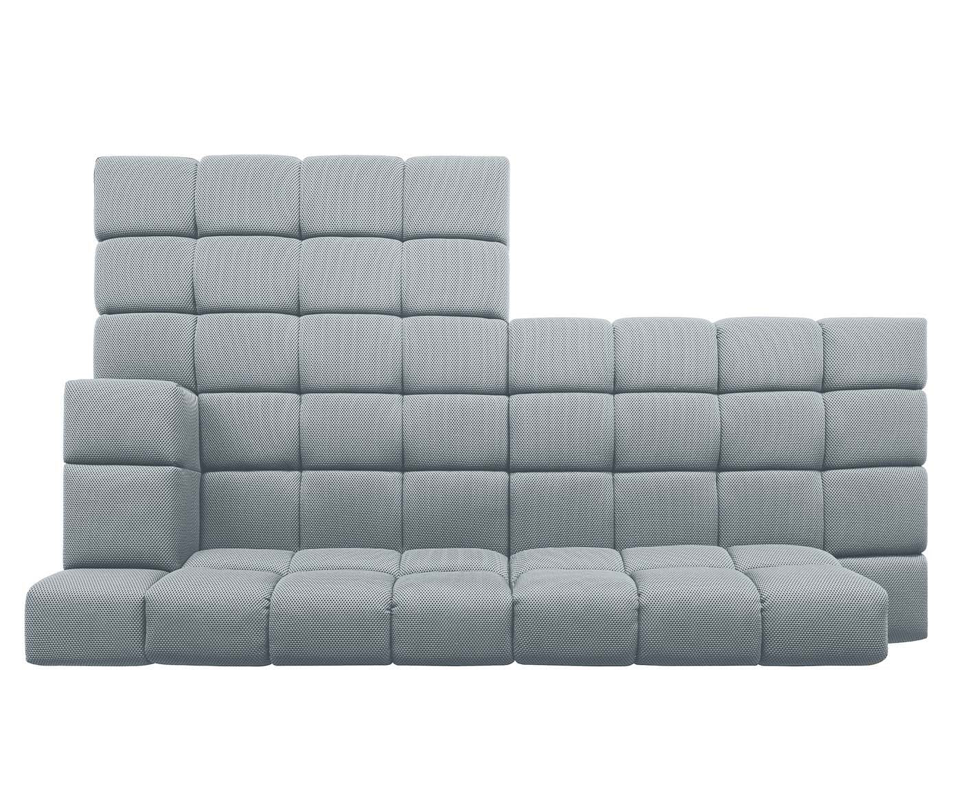 designwerk Temple Ecksofa | 286 x 169 cm | mit Rückenverstellung | Flachgewebe 3D-Effekt
