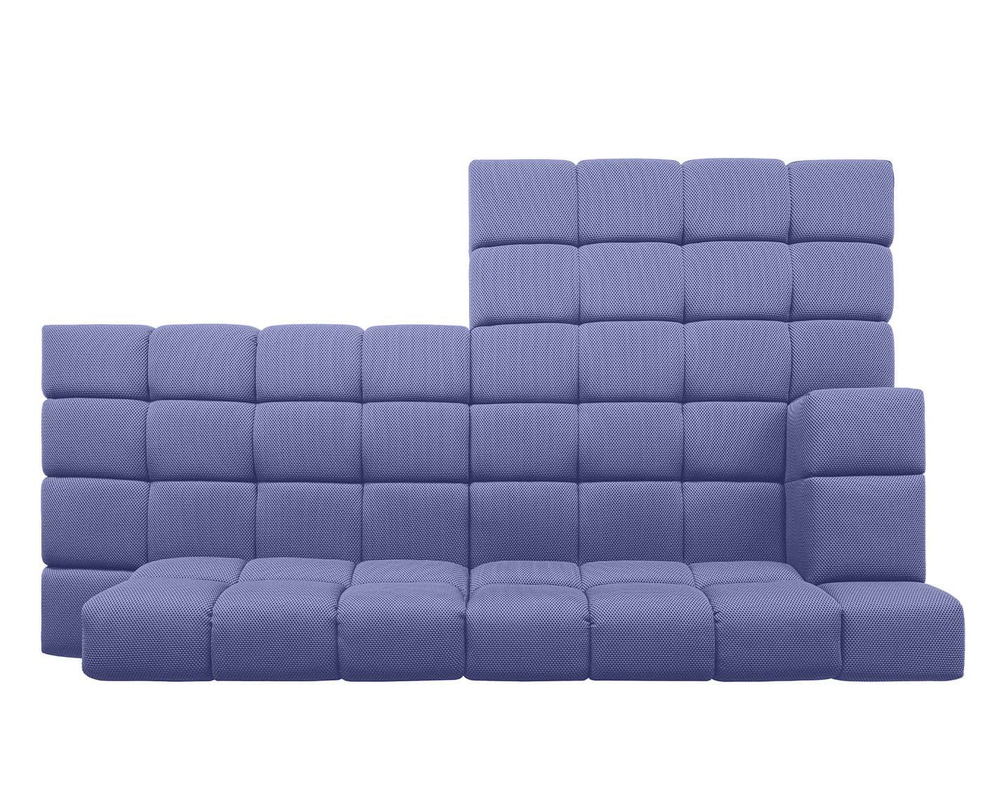 designwerk Temple Ecksofa | 286 x 169 cm | mit Rückenverstellung | Flachgewebe 3D-Effekt