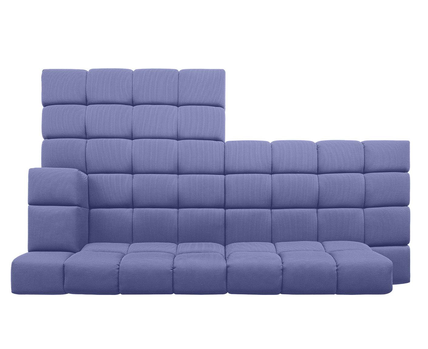 designwerk Temple Ecksofa | 286 x 169 cm | mit Rückenverstellung | Flachgewebe 3D-Effekt
