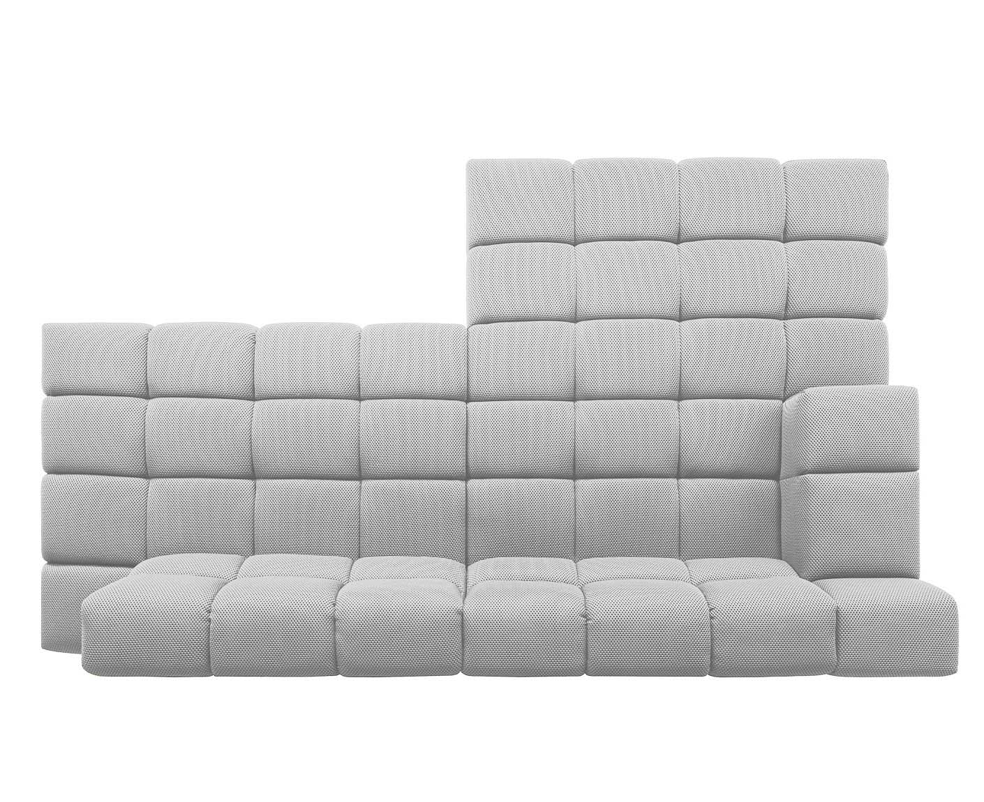 designwerk Temple Ecksofa | 286 x 169 cm | mit Rückenverstellung | Flachgewebe 3D-Effekt