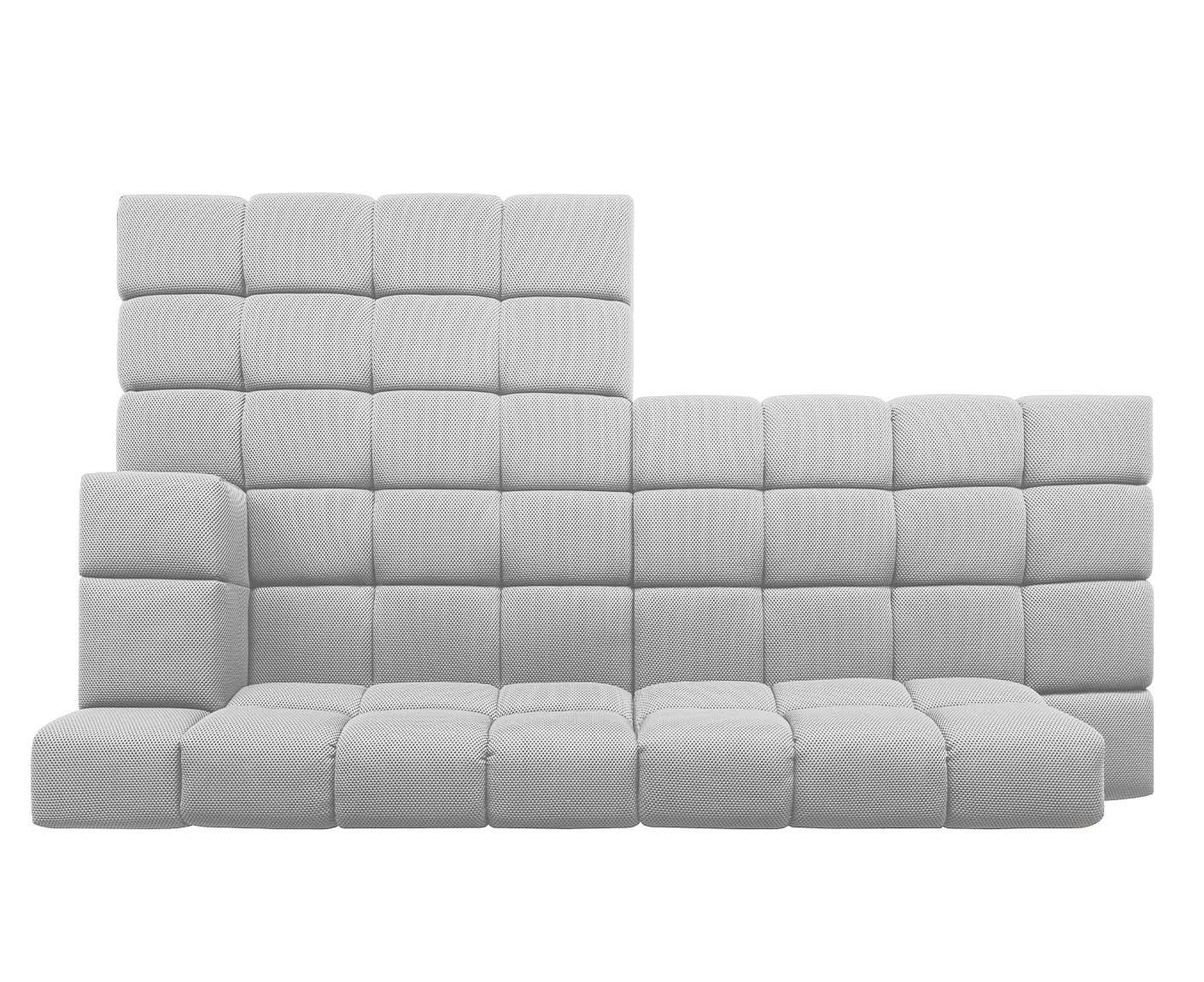 designwerk Temple Ecksofa | 286 x 169 cm | mit Rückenverstellung | Flachgewebe 3D-Effekt