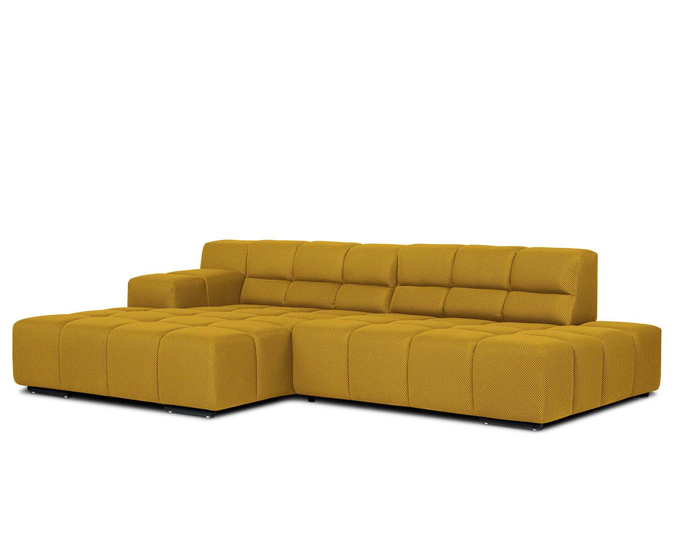designwerk Temple Ecksofa | 286 x 169 cm | mit Rückenverstellung | Flachgewebe 3D-Effekt