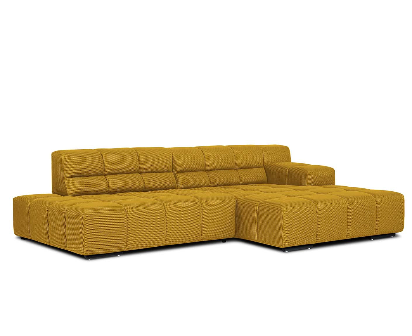designwerk Temple Ecksofa | 286 x 169 cm | mit Rückenverstellung | Flachgewebe 3D-Effekt