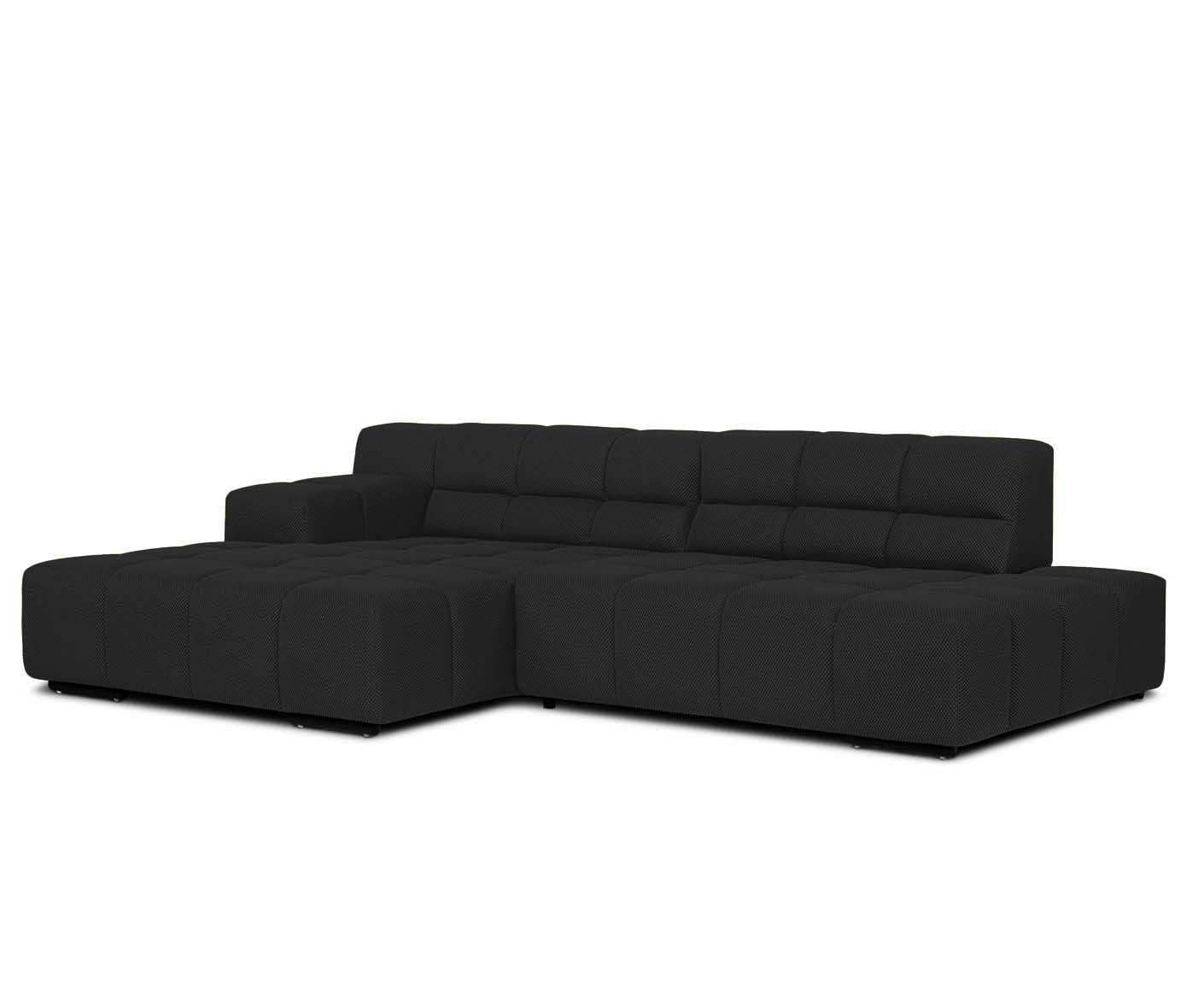 designwerk Temple Ecksofa | 286 x 169 cm | mit Rückenverstellung | Flachgewebe 3D-Effekt