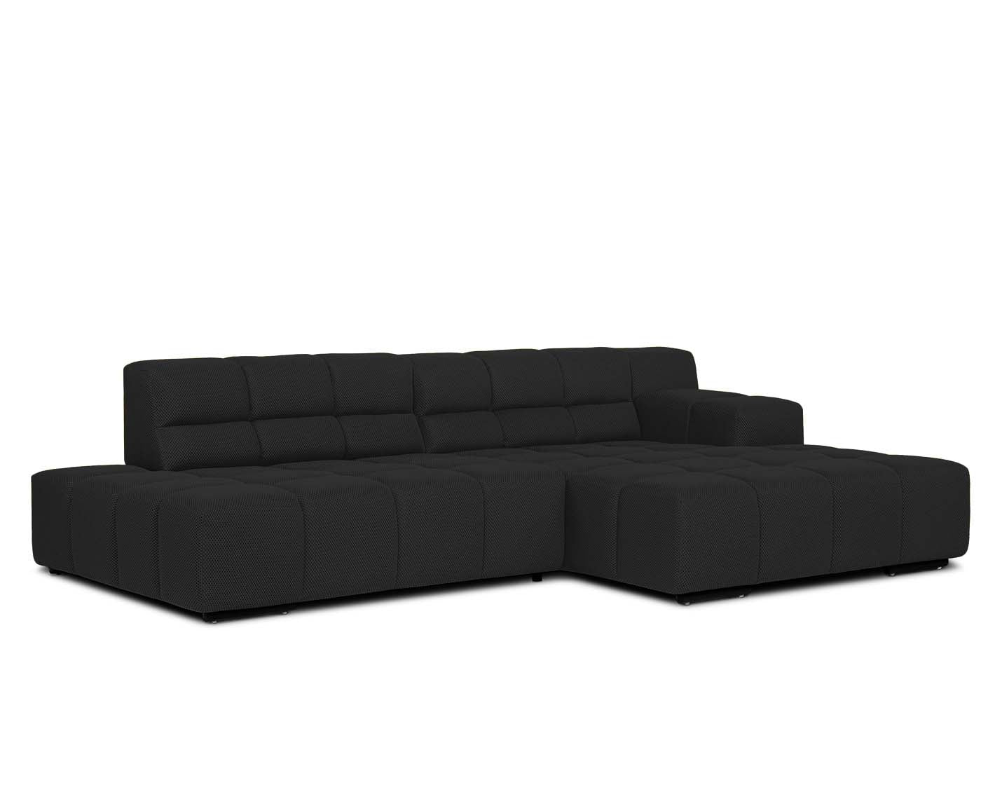 designwerk Temple Ecksofa | 286 x 169 cm | mit Rückenverstellung | Flachgewebe 3D-Effekt