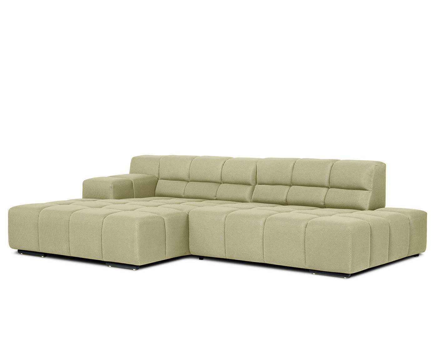 designwerk Temple Ecksofa | 286 x 169 cm | mit Rückenverstellung | Flachgewebe 3D-Effekt