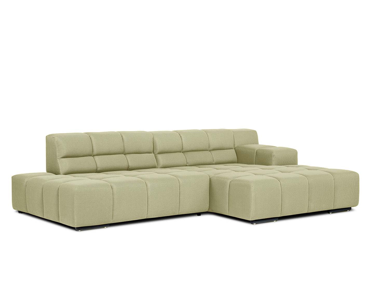 designwerk Temple Ecksofa | 286 x 169 cm | mit Rückenverstellung | Flachgewebe 3D-Effekt