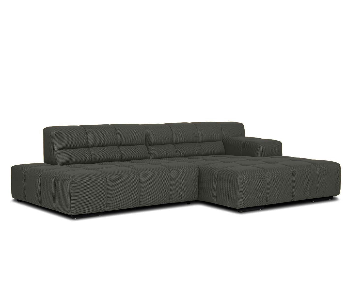 designwerk Temple Ecksofa | 286 x 169 cm | mit Rückenverstellung | Flachgewebe 3D-Effekt