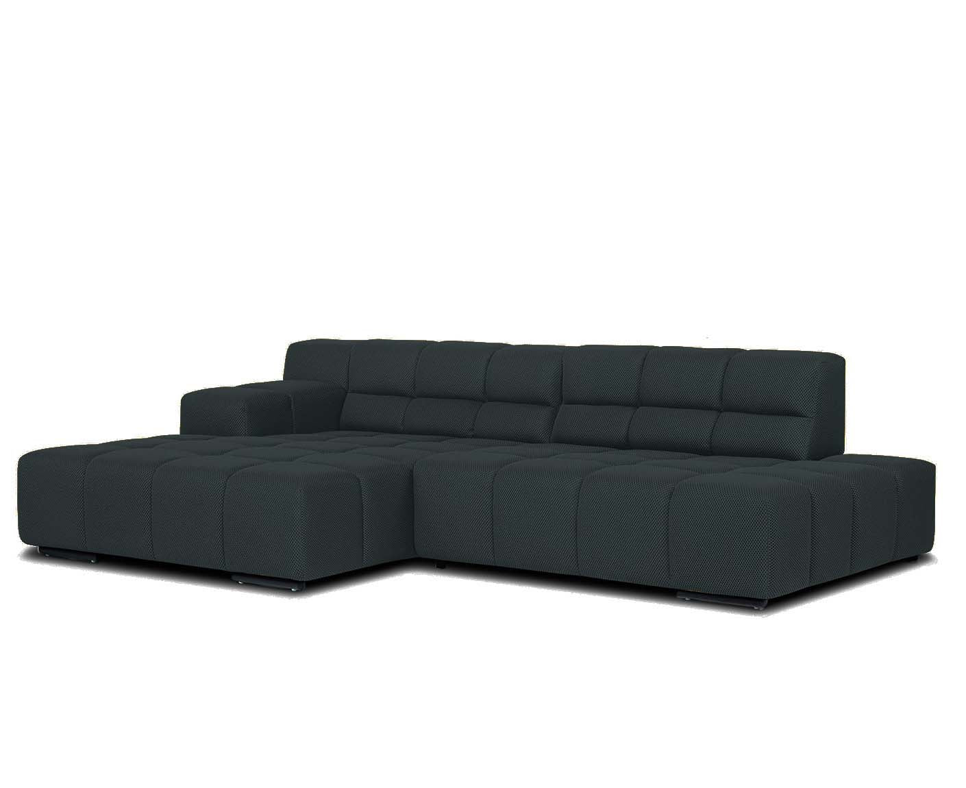 designwerk Temple Ecksofa | 286 x 169 cm | mit Rückenverstellung | Flachgewebe 3D-Effekt