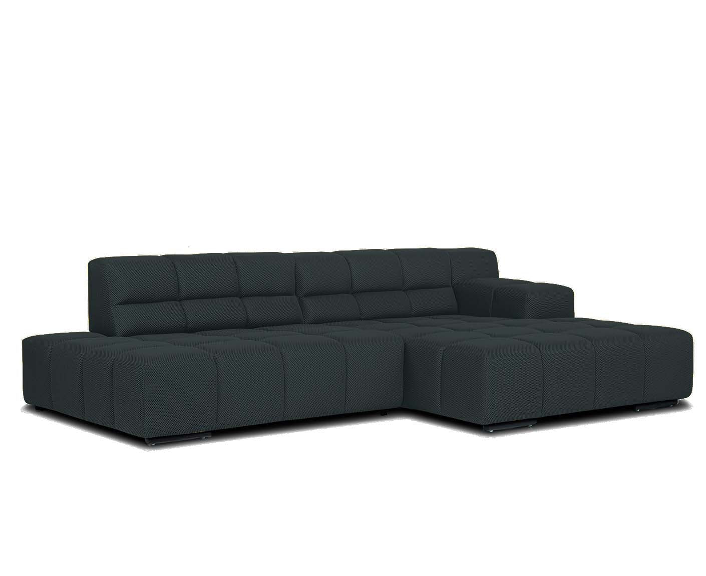 designwerk Temple Ecksofa | 286 x 169 cm | mit Rückenverstellung | Flachgewebe 3D-Effekt