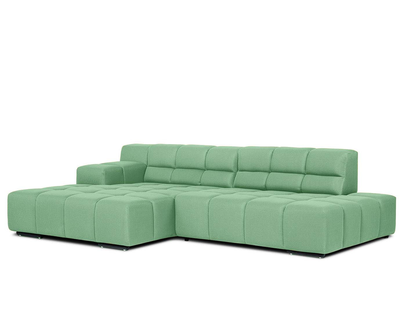 designwerk Temple Ecksofa | 286 x 169 cm | mit Rückenverstellung | Flachgewebe 3D-Effekt