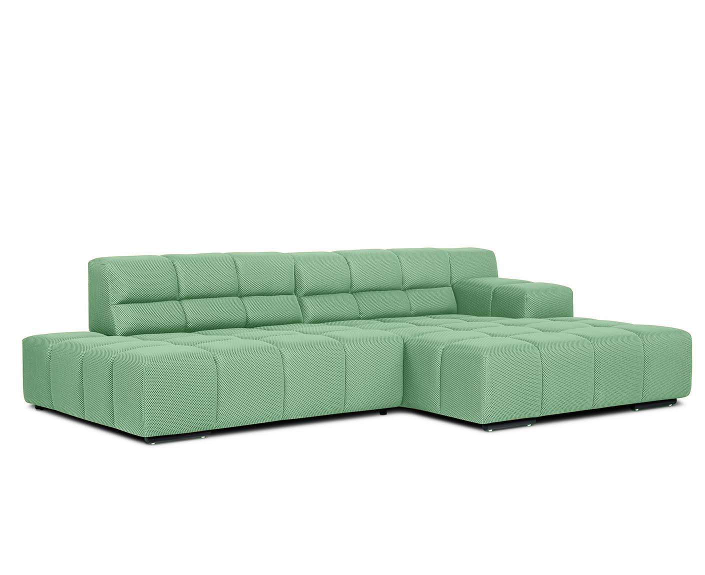 designwerk Temple Ecksofa | 286 x 169 cm | mit Rückenverstellung | Flachgewebe 3D-Effekt