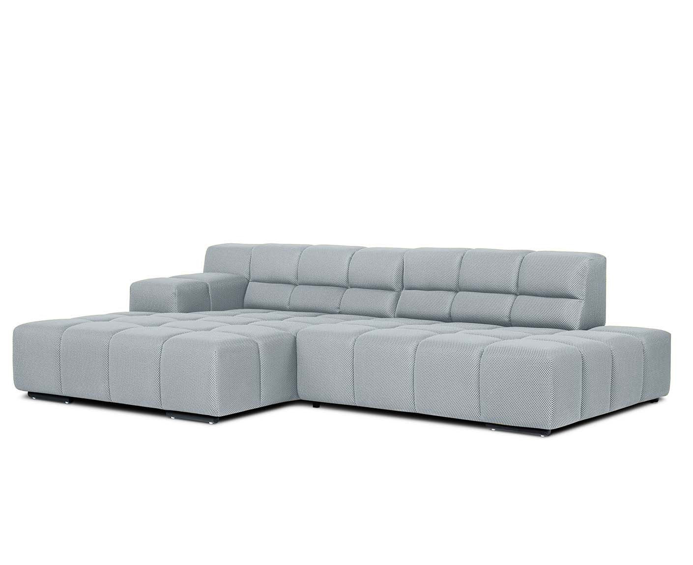 designwerk Temple Ecksofa | 286 x 169 cm | mit Rückenverstellung | Flachgewebe 3D-Effekt