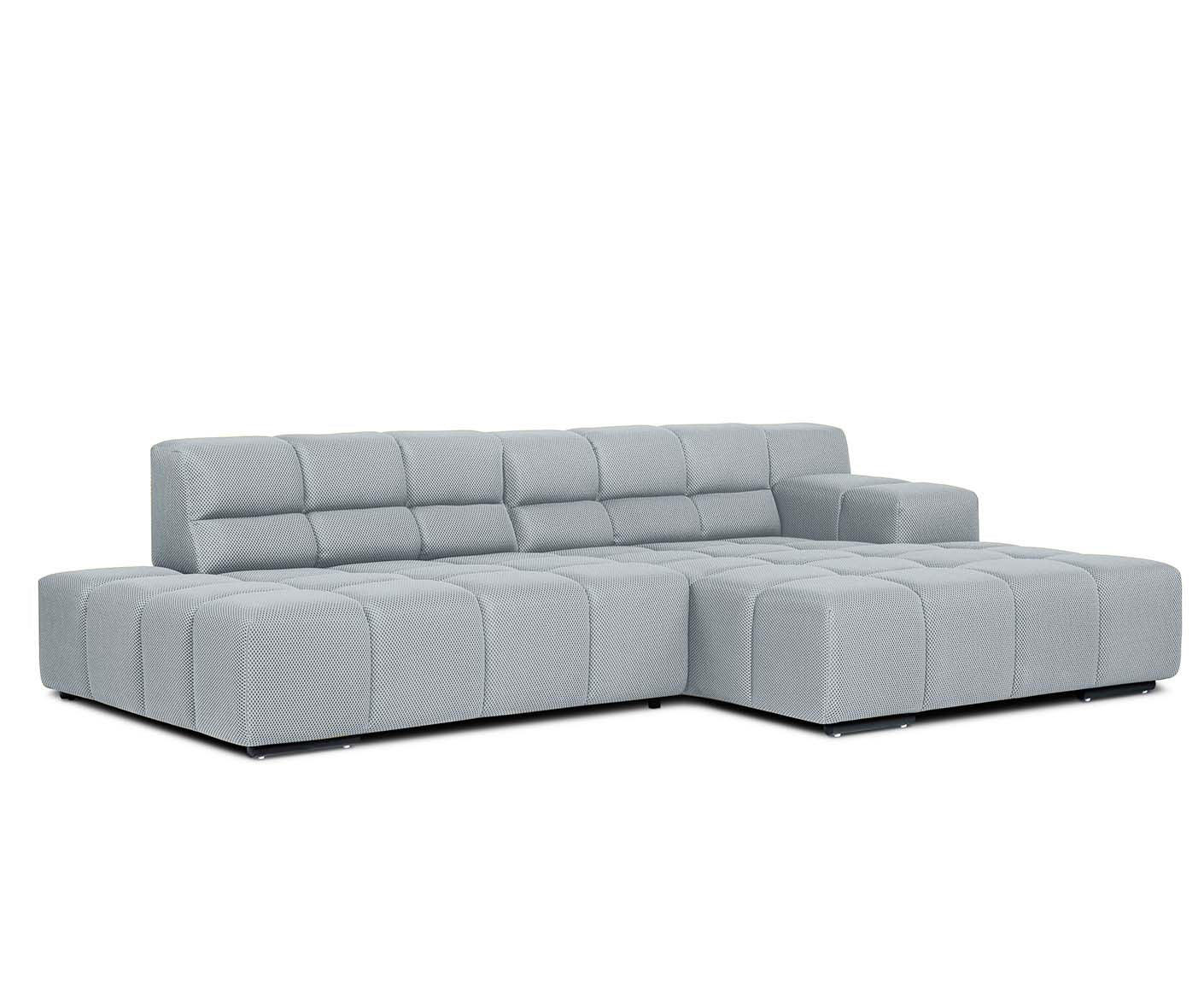 designwerk Temple Ecksofa | 286 x 169 cm | mit Rückenverstellung | Flachgewebe 3D-Effekt
