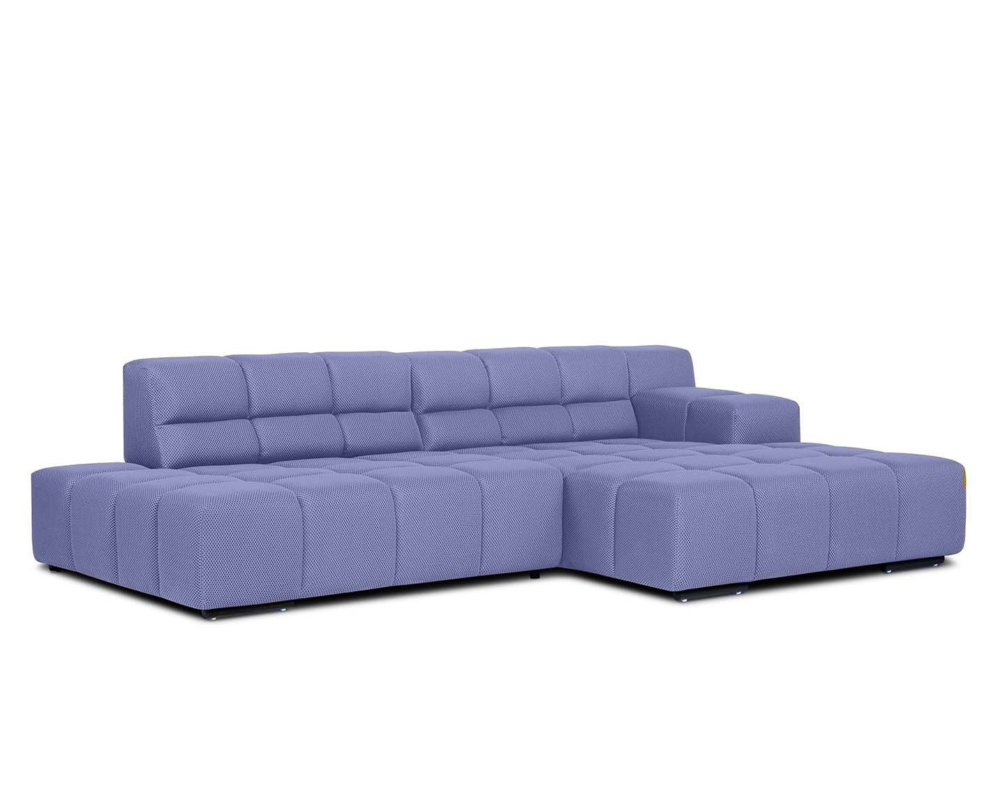 designwerk Temple Ecksofa | 286 x 169 cm | mit Rückenverstellung | Flachgewebe 3D-Effekt