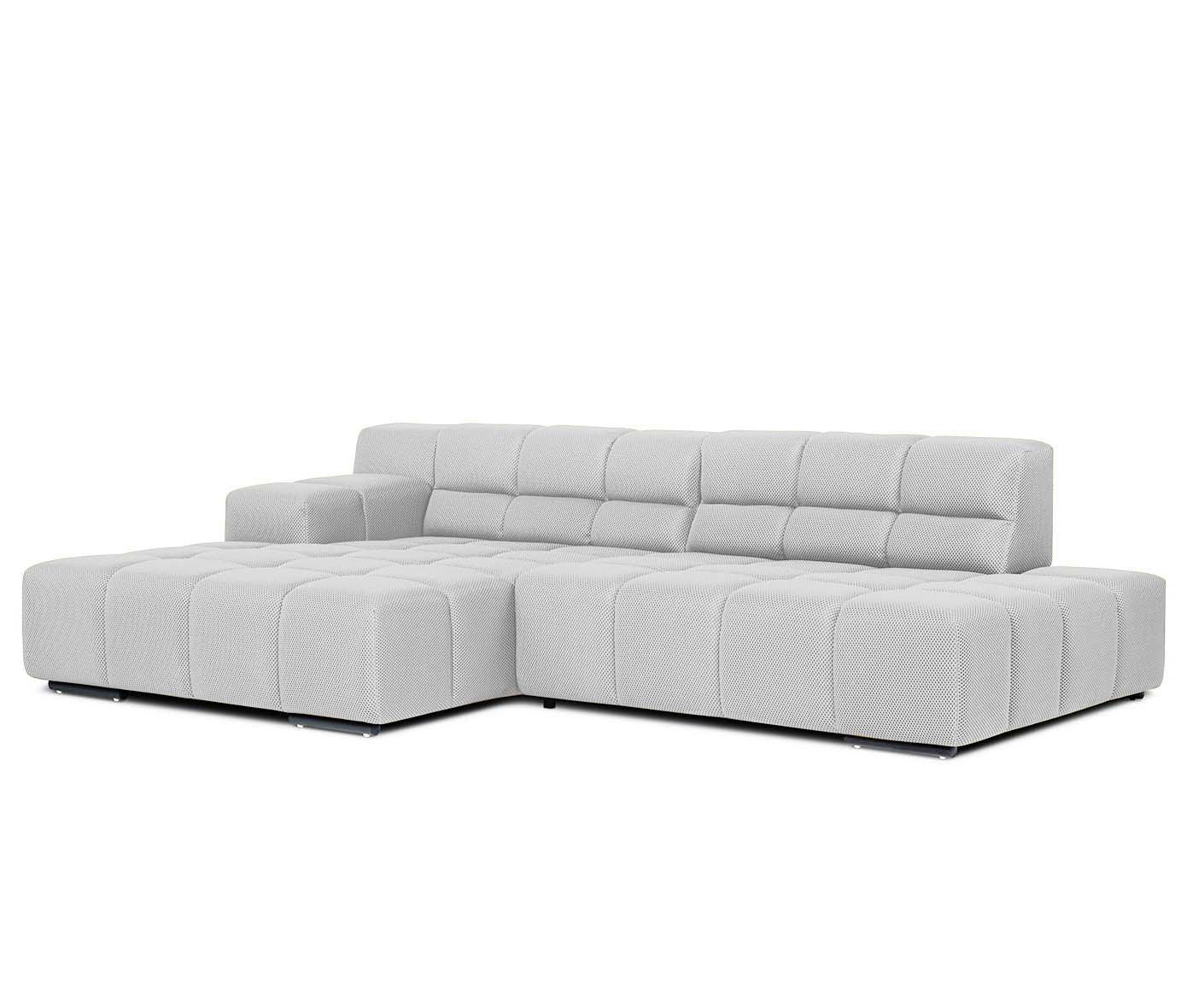 designwerk Temple Ecksofa | 286 x 169 cm | mit Rückenverstellung | Flachgewebe 3D-Effekt