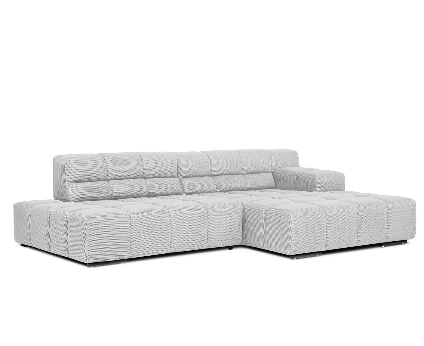 designwerk Temple Ecksofa | 286 x 169 cm | mit Rückenverstellung | Flachgewebe 3D-Effekt