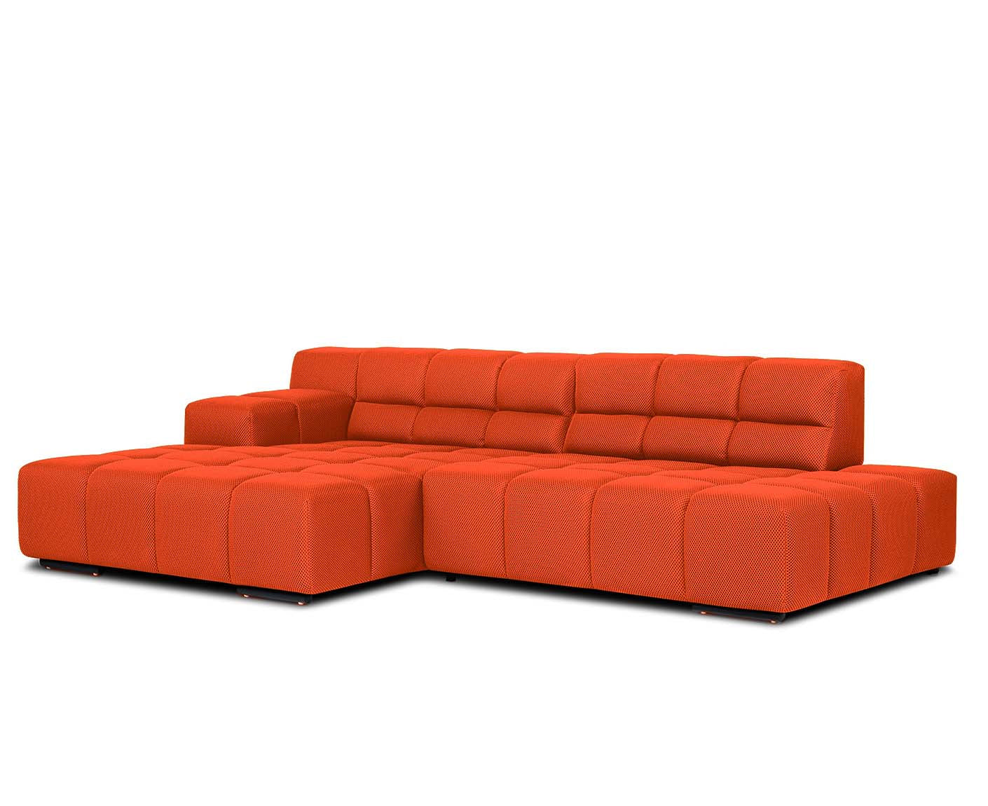 designwerk Temple Ecksofa | 286 x 169 cm | mit Rückenverstellung | Flachgewebe 3D-Effekt