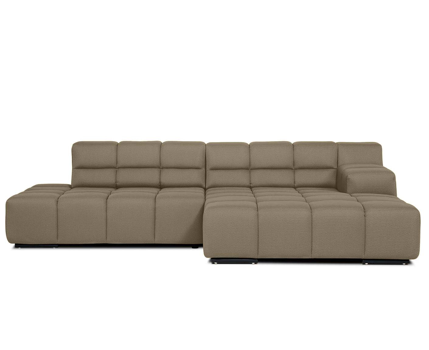 designwerk Temple Ecksofa | 286 x 169 cm | mit Rückenverstellung | Flachgewebe 3D-Effekt
