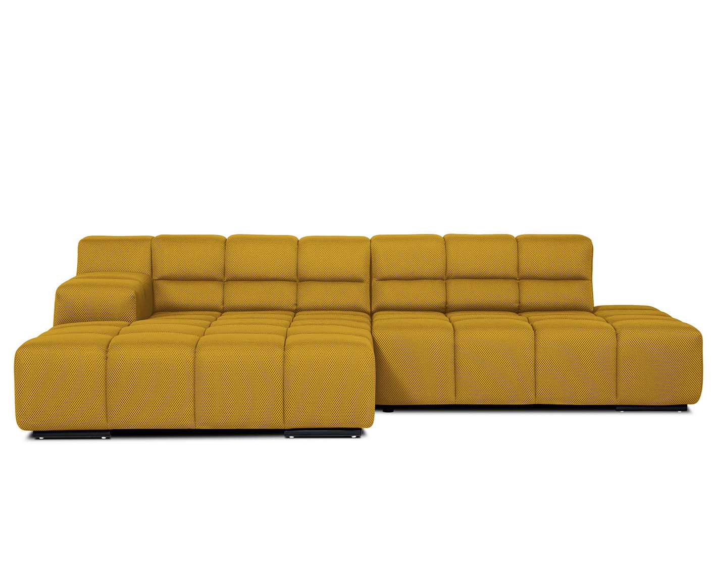 designwerk Temple Ecksofa | 286 x 169 cm | mit Rückenverstellung | Flachgewebe 3D-Effekt