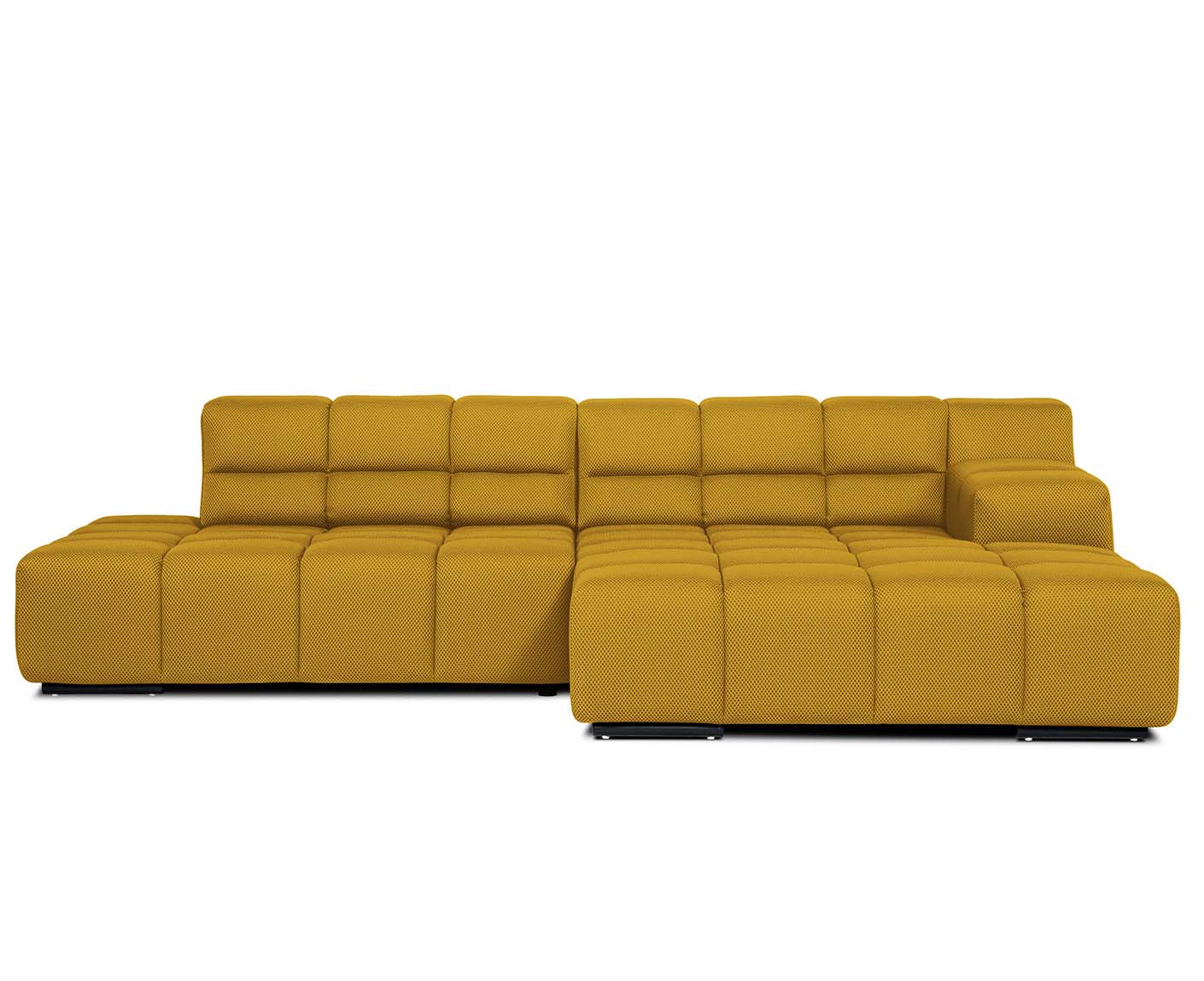 designwerk Temple Ecksofa | 286 x 169 cm | mit Rückenverstellung | Flachgewebe 3D-Effekt