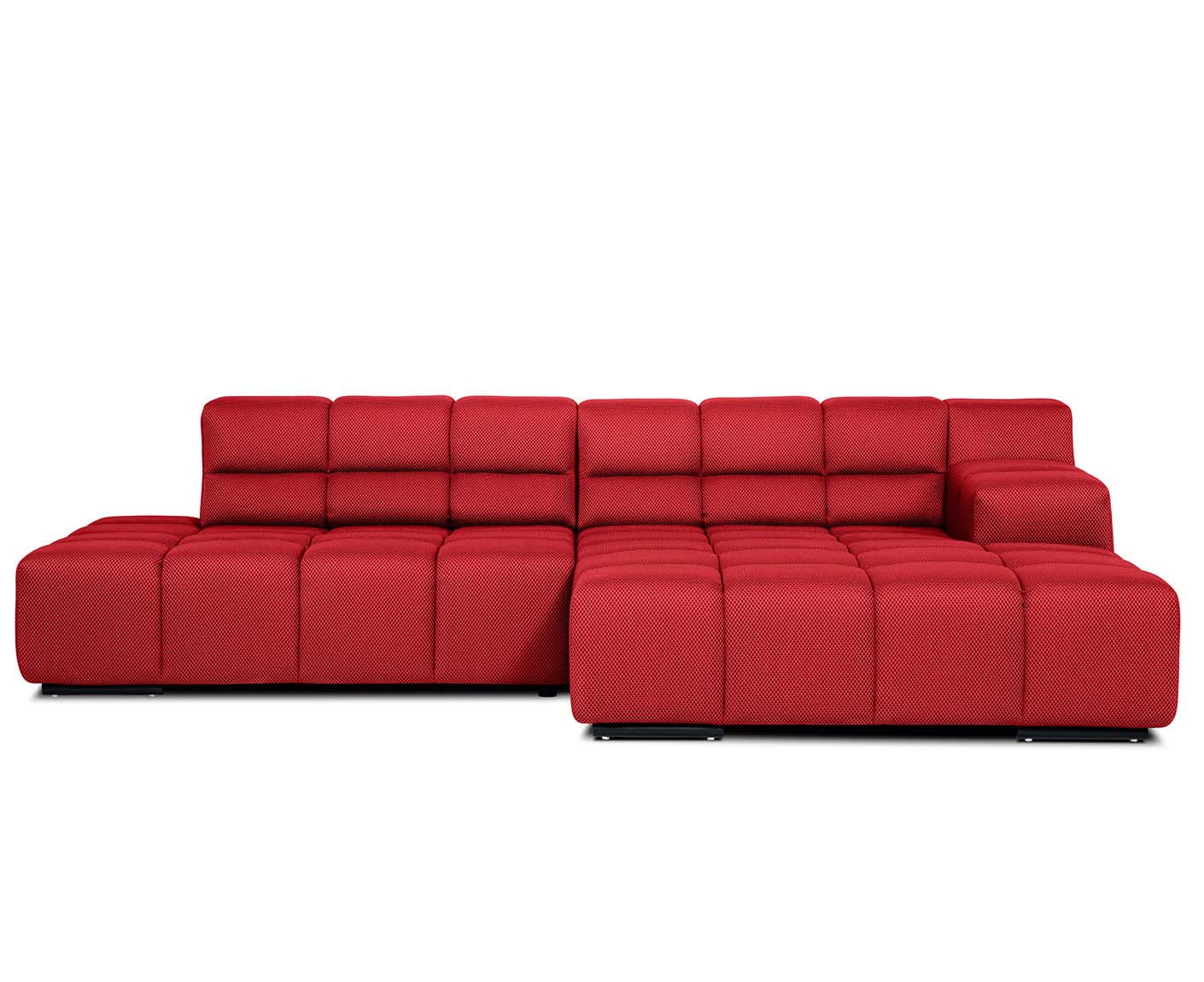 designwerk Temple Ecksofa | 286 x 169 cm | mit Rückenverstellung | Flachgewebe 3D-Effekt