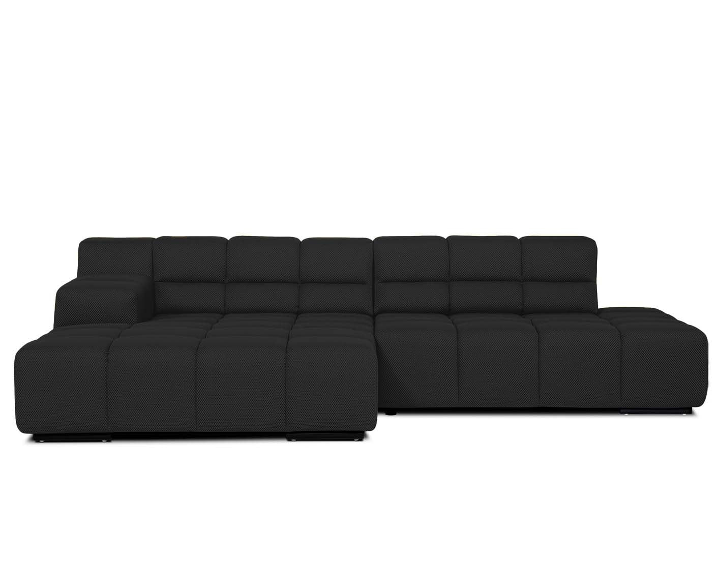 designwerk Temple Ecksofa | 286 x 169 cm | mit Rückenverstellung | Flachgewebe 3D-Effekt