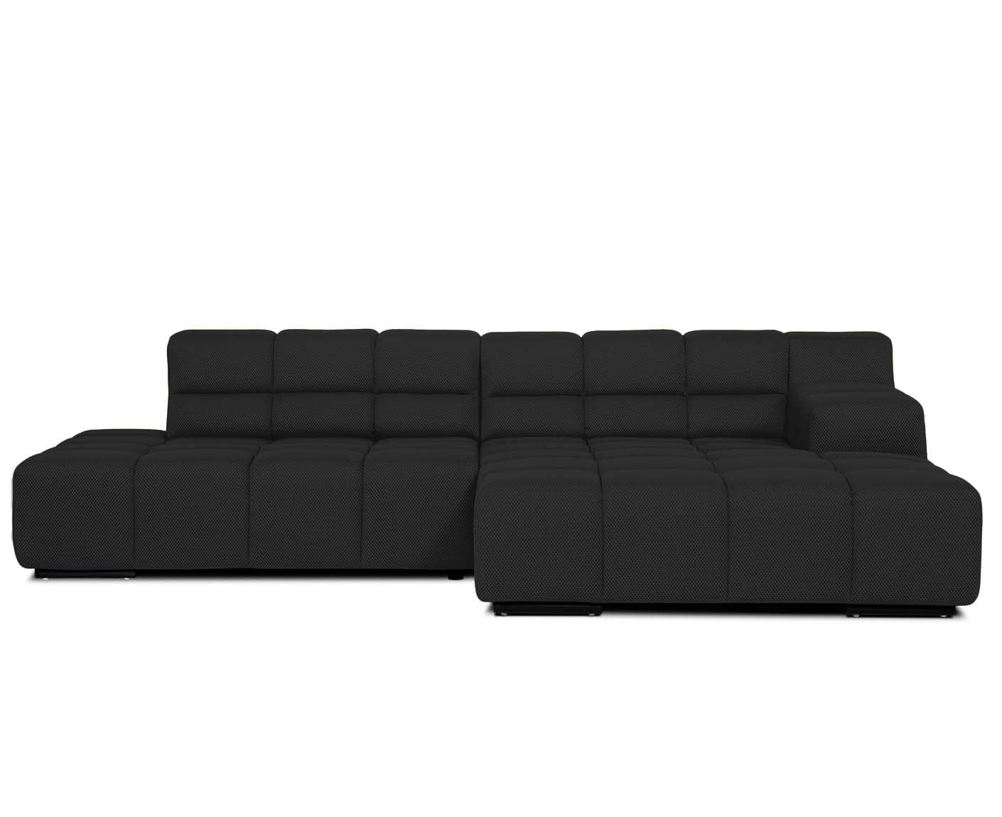 designwerk Temple Ecksofa | 286 x 169 cm | mit Rückenverstellung | Flachgewebe 3D-Effekt