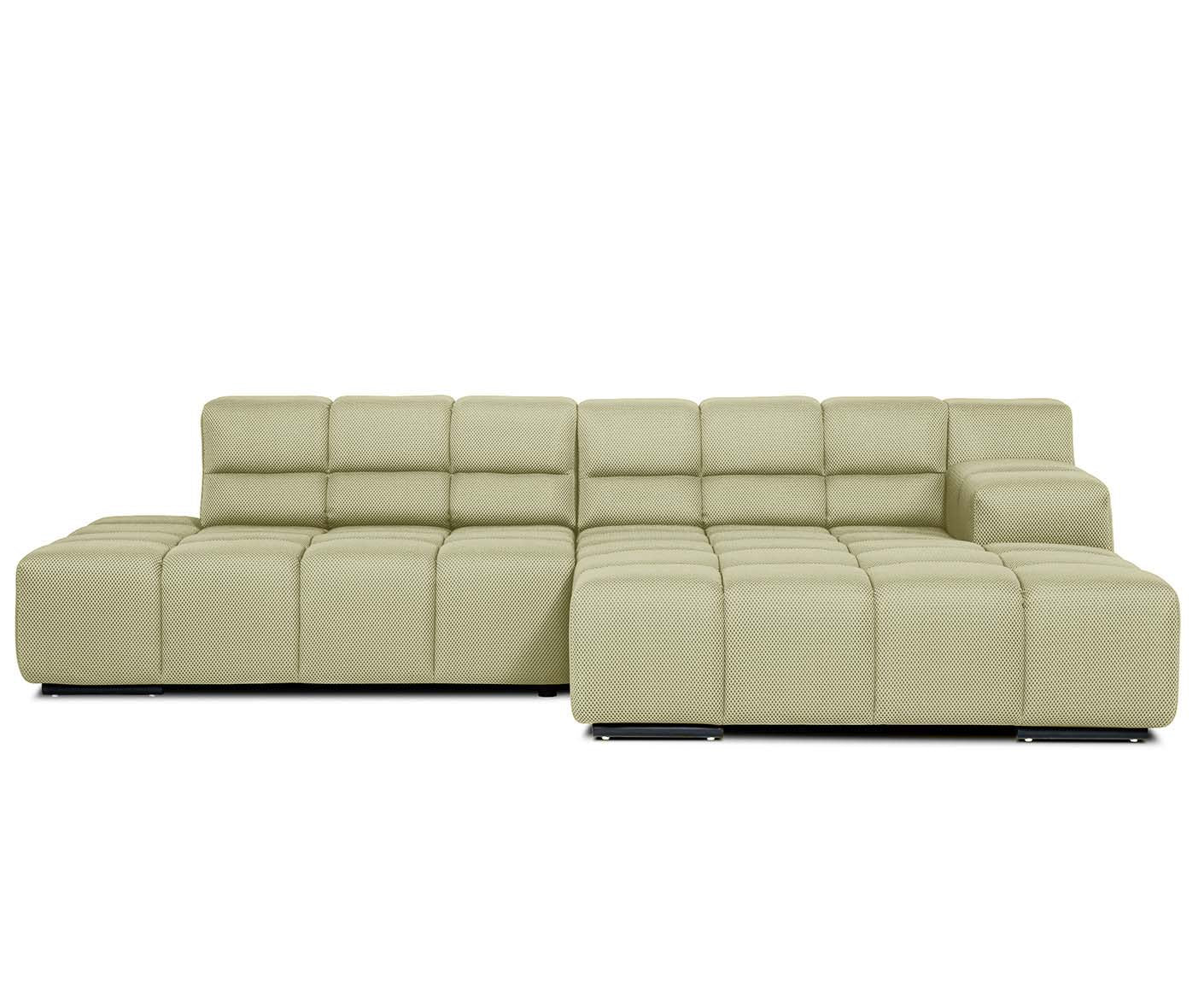 designwerk Temple Ecksofa | 286 x 169 cm | mit Rückenverstellung | Flachgewebe 3D-Effekt