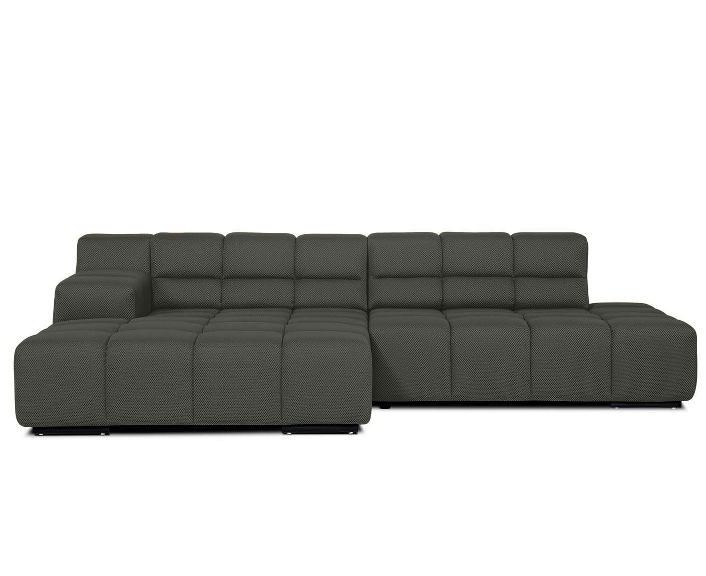 designwerk Temple Ecksofa | 286 x 169 cm | mit Rückenverstellung | Flachgewebe 3D-Effekt