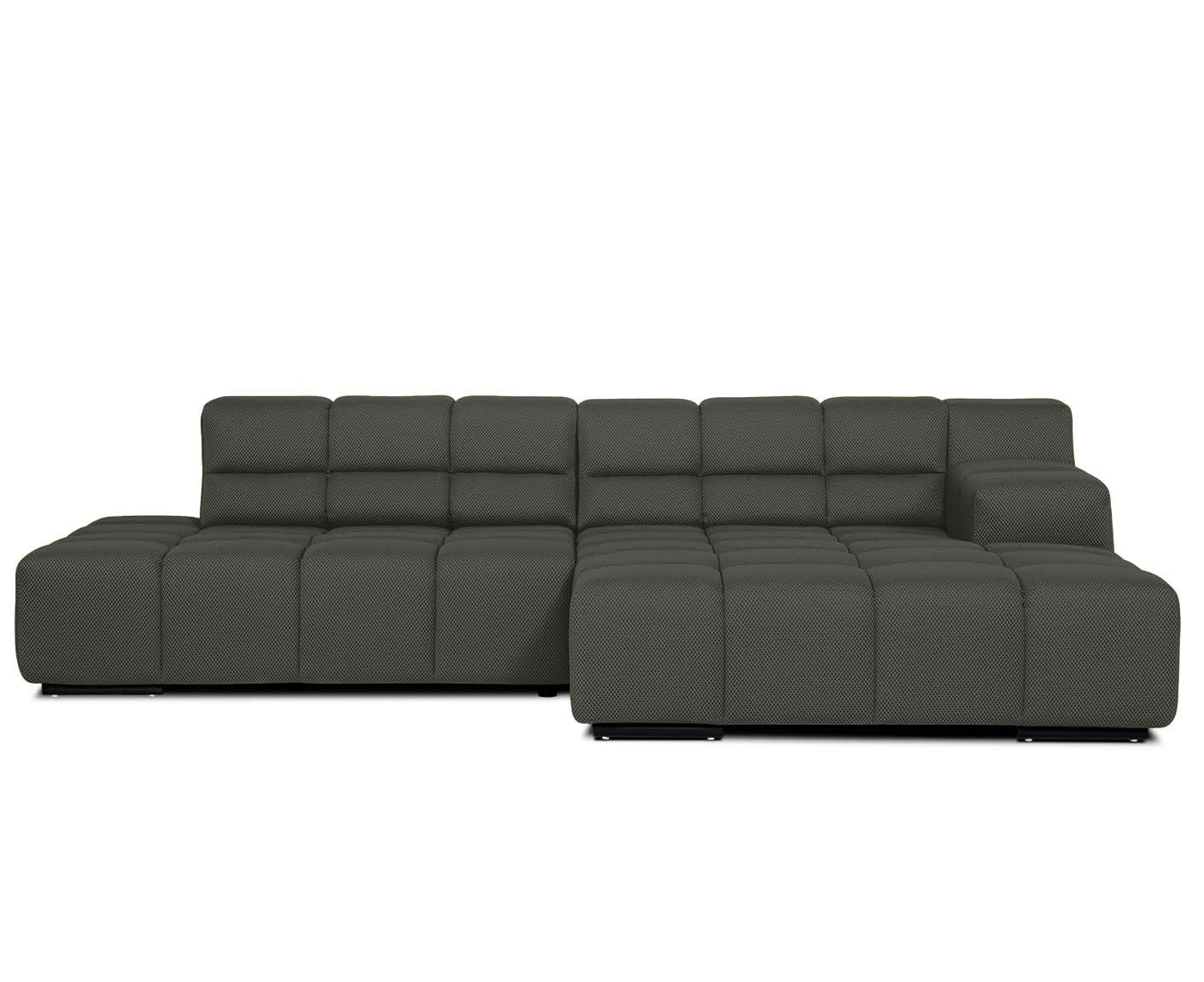 designwerk Temple Ecksofa | 286 x 169 cm | mit Rückenverstellung | Flachgewebe 3D-Effekt