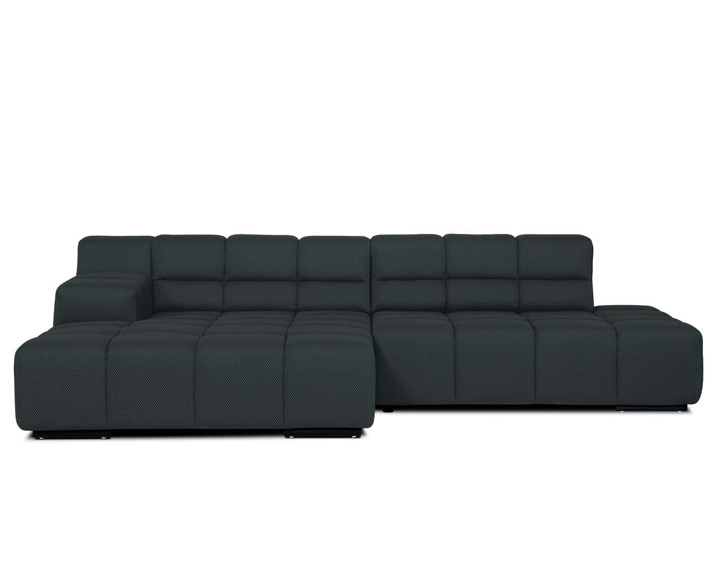 designwerk Temple Ecksofa | 286 x 169 cm | mit Rückenverstellung | Flachgewebe 3D-Effekt