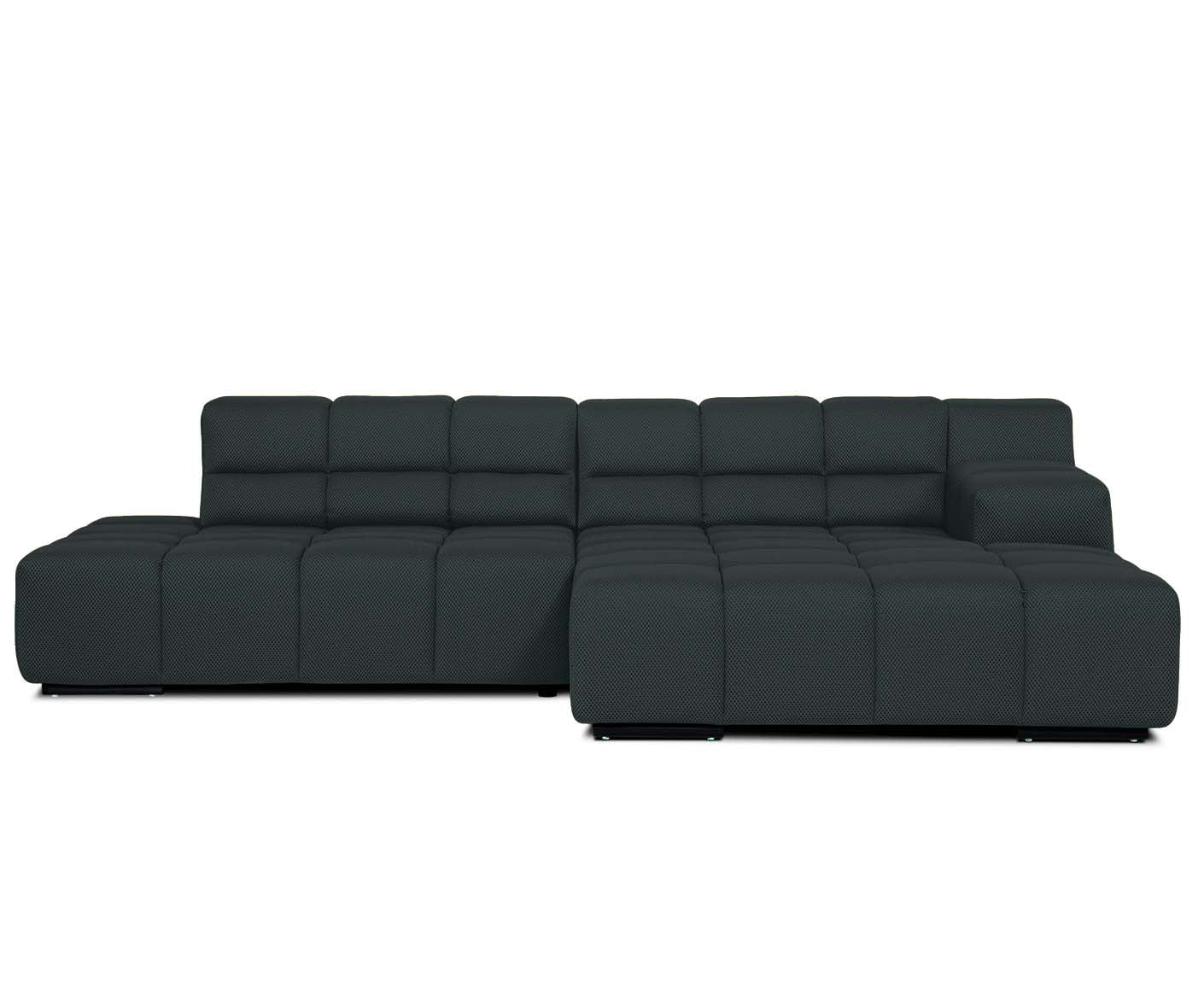 designwerk Temple Ecksofa | 286 x 169 cm | mit Rückenverstellung | Flachgewebe 3D-Effekt