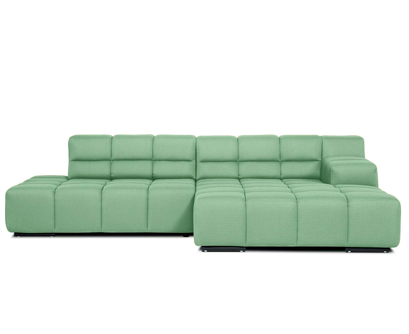designwerk Temple Ecksofa | 286 x 169 cm | mit Rückenverstellung | Flachgewebe 3D-Effekt