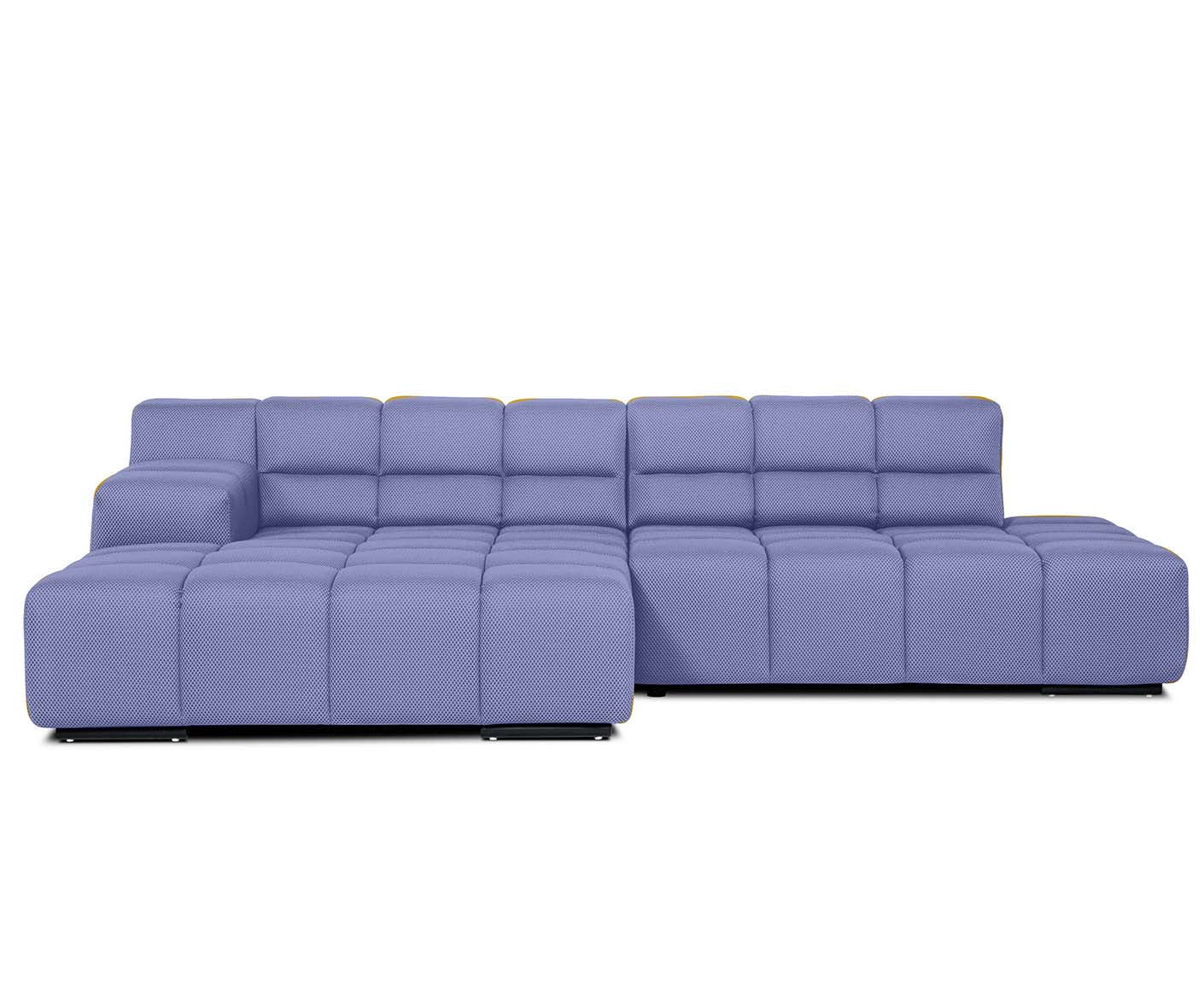 designwerk Temple Ecksofa | 286 x 169 cm | mit Rückenverstellung | Flachgewebe 3D-Effekt