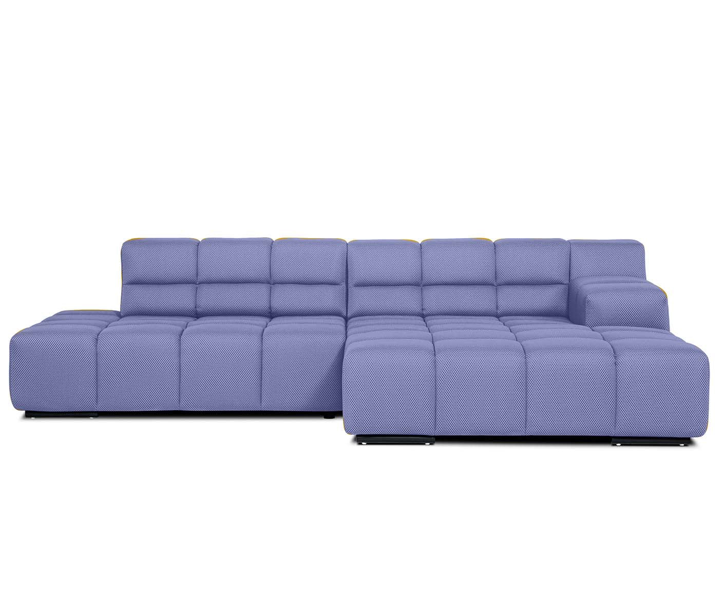 designwerk Temple Ecksofa | 286 x 169 cm | mit Rückenverstellung | Flachgewebe 3D-Effekt