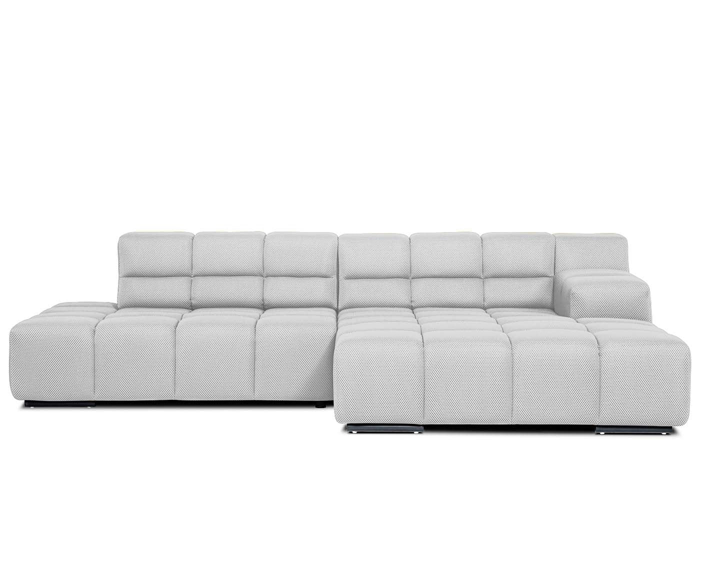 designwerk Temple Ecksofa | 286 x 169 cm | mit Rückenverstellung | Flachgewebe 3D-Effekt