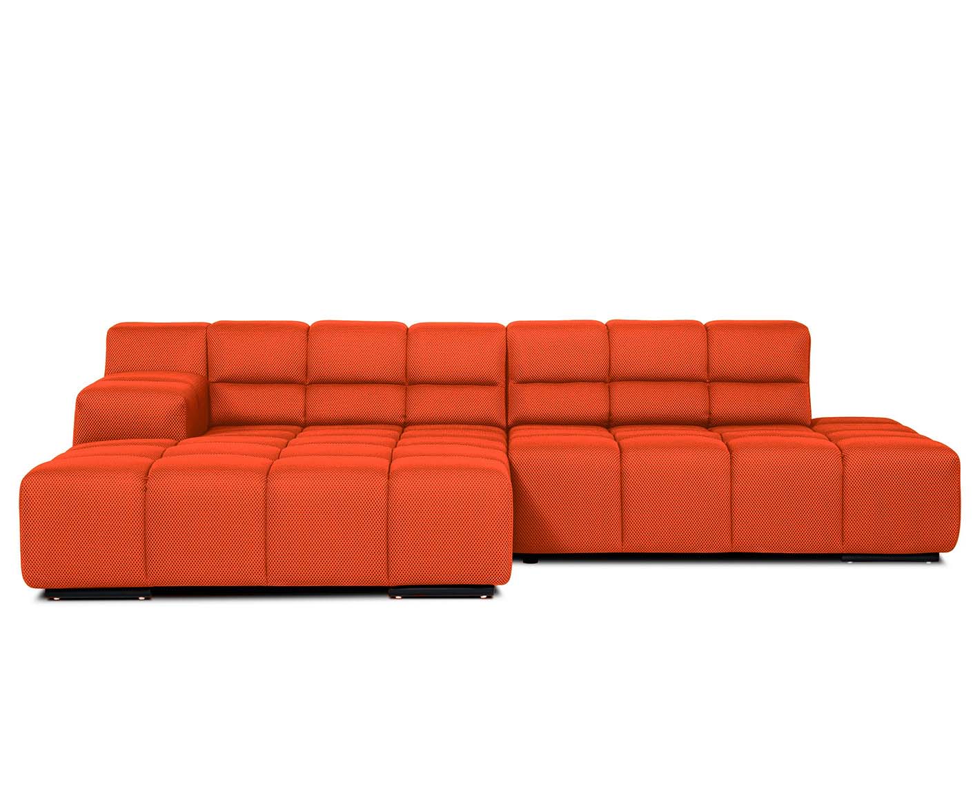 designwerk Temple Ecksofa | 286 x 169 cm | mit Rückenverstellung | Flachgewebe 3D-Effekt