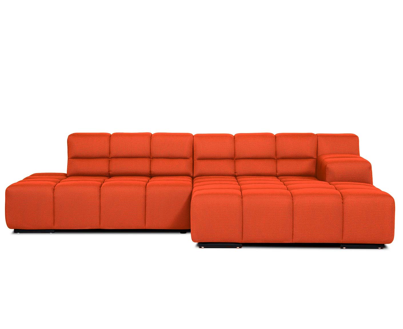 designwerk Temple Ecksofa | 286 x 169 cm | mit Rückenverstellung | Flachgewebe 3D-Effekt