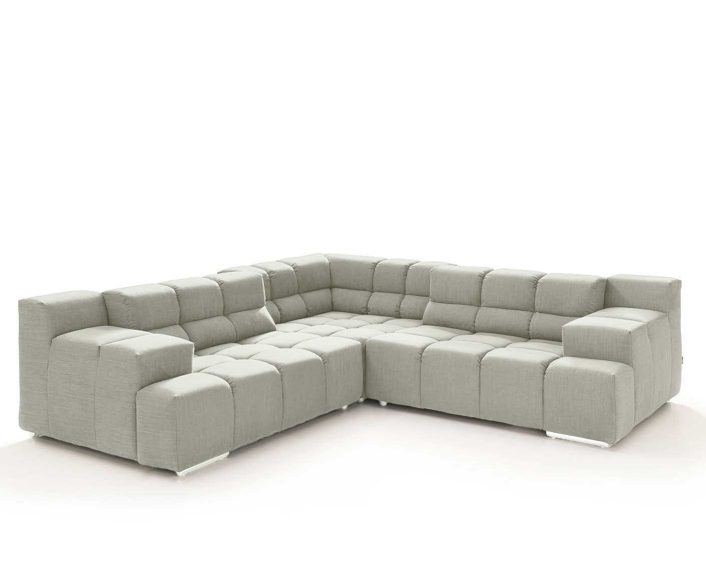 designwerk Temple Ecksofa | 257 x 257 cm| mit Rückenverstellung | Flachgewebe