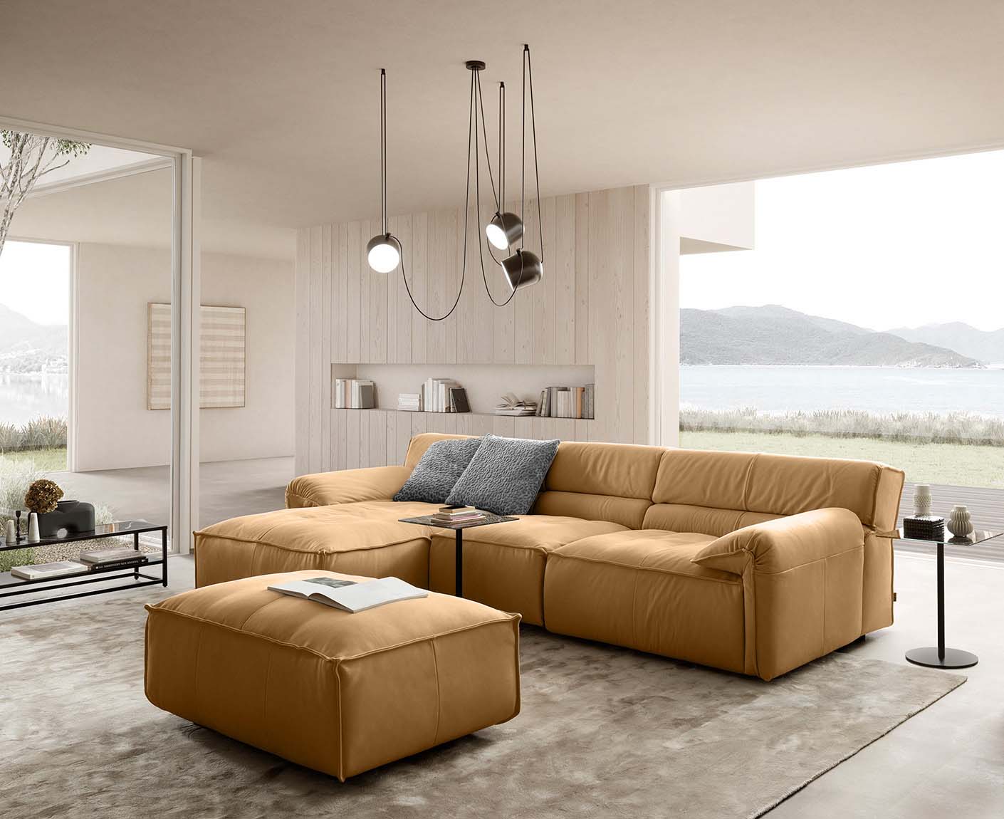 designwerk Vola Ecksofa | 315 x 186 cm | Echtleder