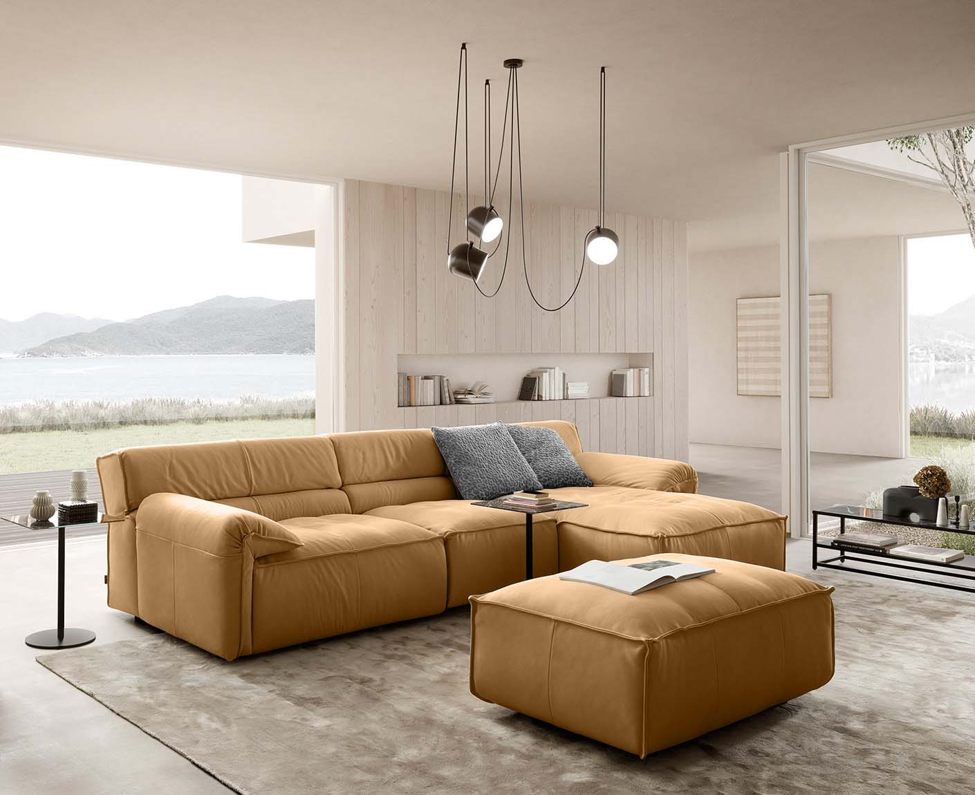 designwerk Vola Ecksofa | 315 x 186 cm | Echtleder