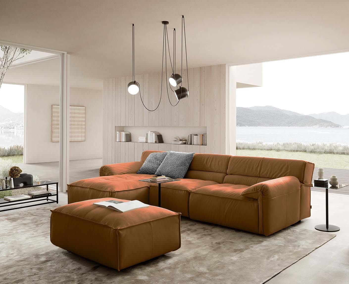 designwerk Vola Ecksofa | 315 x 186 cm | Echtleder
