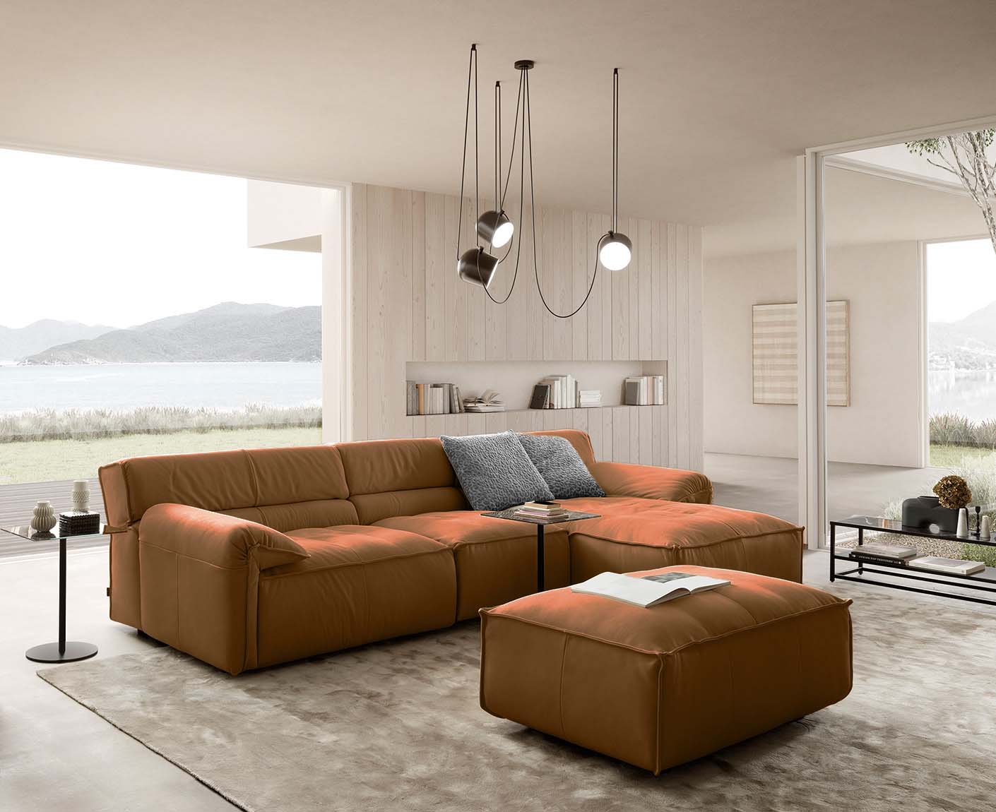 designwerk Vola Ecksofa | 315 x 186 cm | Echtleder