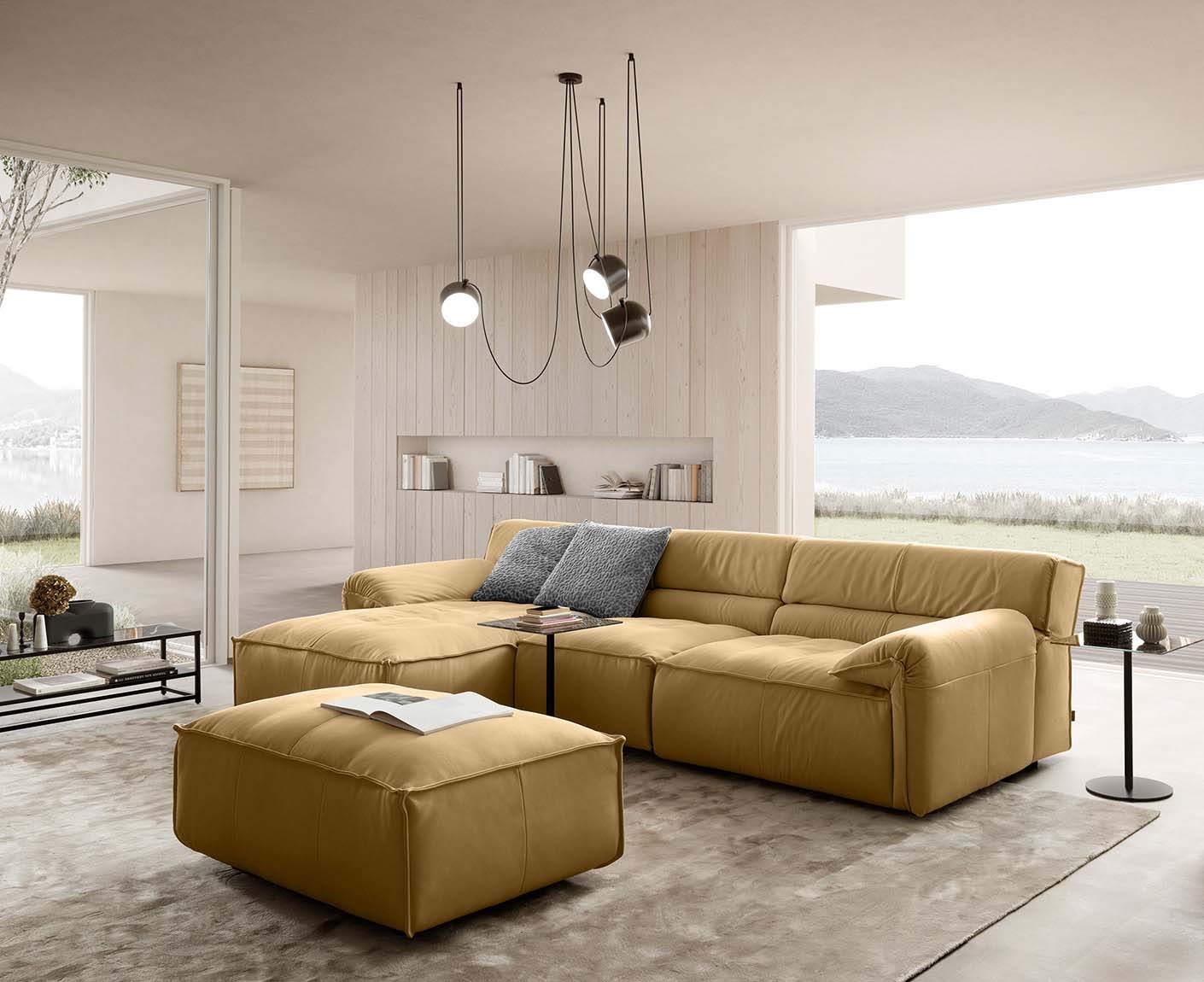 designwerk Vola Ecksofa | 315 x 186 cm | Echtleder
